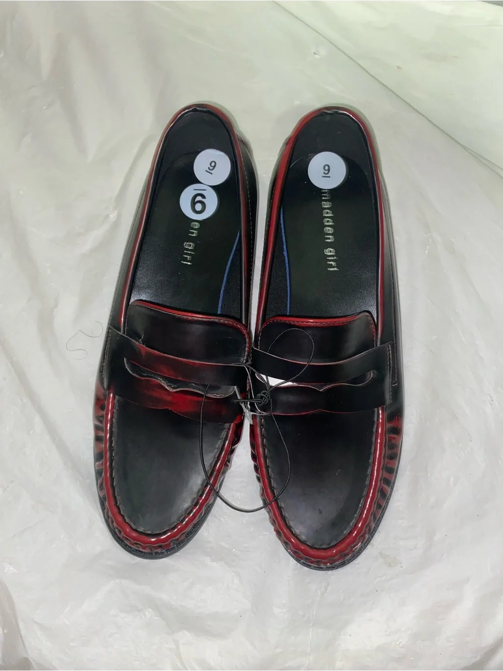 Madden Girl Black & Red Men's Penny Loafers